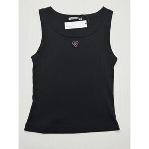 NWT Michael Stars OS(ONE SIZE ONLY) Tini Embroidered Heart 1x1 Cotton Tank Top